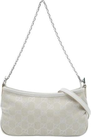 Gucci Pre-owned The Gossip - Dames - Vintage Schoudertas - Wit - ONE Size - Leer - Vintage