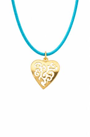 Liv Oliver 18K Gold Turquoise & Heart Drop Necklace