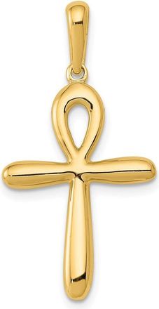 Diamond2Deal 10k Yellow Gold Ankh Cross Pendant