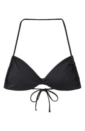 Mango Halter Swim Top in Black at Nordstrom, Size Medium