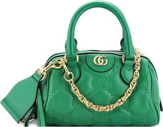 Gucci Ophidia Convertible Boston Top Handle Bag GG Matelasse Leather Mini crossbody bag - Groen