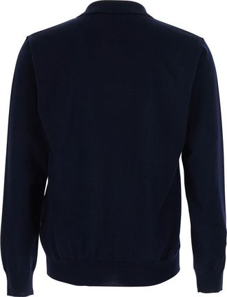 Valentino Mens Sweater Polo Collar Blue Wool Virgin Top
