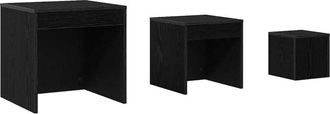 vidaXL Vidaxl - Mesas de centro 3 pcs Roble negro 45 x 45 x 45 cm