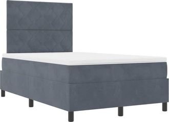 vidaXL Vidaxl - Cama Tipo Box Spring Gris Oscuro 120 X 200 Cm Terciopelo