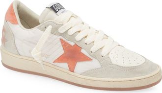 Golden Goose Ball Star Mixed Media Low Top Sneaker in Yellow/Grey/Coral/White at Nordstrom, Size 12Us