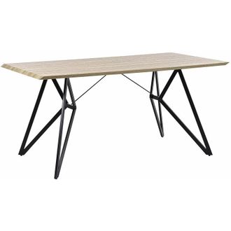 Beliani Beliani - Tavolo da Pranzo Moderno Industriale Legno Chiaro 160 x 90 cm Buscot