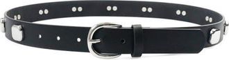 Petit Moments Studded Buckle Belt in Black/Silver at Nordstrom, Size X-Large