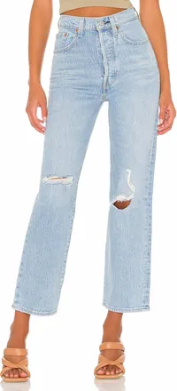 Levi's Womens Premium Ribcage Straight Ankle Jeans In Jazz Time