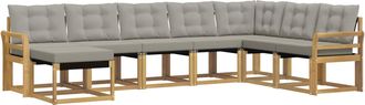 vidaXL Conjunto De Sof&aacute;s De Exterior 8 Uds. Blanco Y Gris Claro Vidaxl