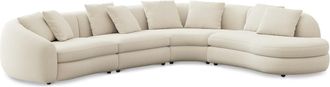 Castlery Fable Extended Chaise Sectional Sofa Right Facing Customized, (Washed Chenille) Cream, Machine Washable, Ultra Deep Seats for Sofas, Castlery Brand