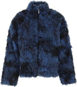 Alexander McQueen Abrigo de piel ecol&oacute;gica bicolor - Jackets - Hombre - Azul - M