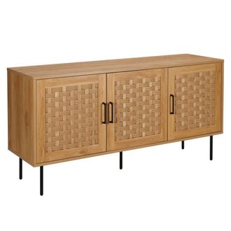 Oviala Aparador escandinavo rectangular de 3 puertas L150 cm madera