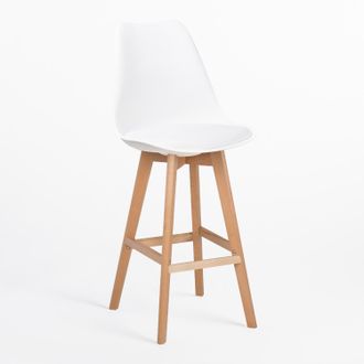 Sklum Pack De 4 Taburetes Altos 75 Cm Con Coj&iacute;n En Polipiel Nordic Sklum