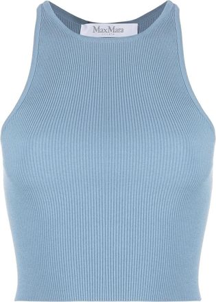 Max Mara knitted racerback tank top - women - Viscose/Polyester - M - Blue