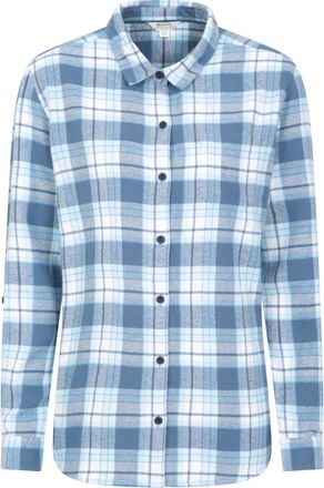 Mountain Warehouse Dames/Dames Balsem Geborsteld Flanellen Longline Shirt (Blauw)