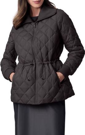 Bernardo Drawcord Waist Quilted Puffer Coat in Black at Nordstrom Rack, Size Xx-Large