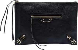 Balenciaga Pre-owned Vintage Clutch - Dames - Vintage Clutch - Zwart - ONE Size - Leer - Vintage