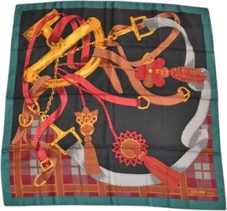 Celine Pre-owned Scarves, female, Multicolor, Size: ONE SIZE Pre-owned Vintage Scarf