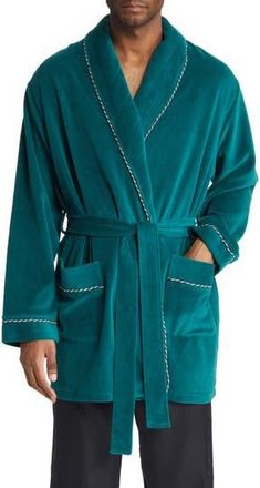 Majestic International Refinery Velour Smoking Jacket in Green at Nordstrom Rack, Size Large/x-Large