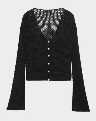 Rag & Bone Ellie Open-Knit V-Neck Cardigan