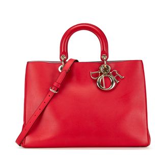 Dior Pre-owned Womens Lady Tote - Red Leather - One Size