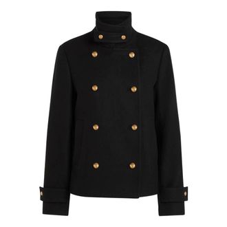 Karl Lagerfeld Dames, Jassen, Zwart, Maat: S Wol
