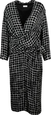 Dries Van Noten Longuette Jurk - Dames - Wikkelkleedje - Zwart - M - Kleedjes