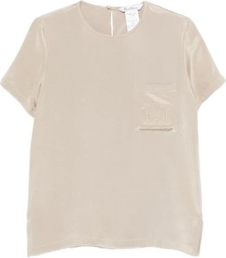 Max Mara T-shirt Max Mara - Dames - T-shirts - Groen - XS - Satijn - Tops