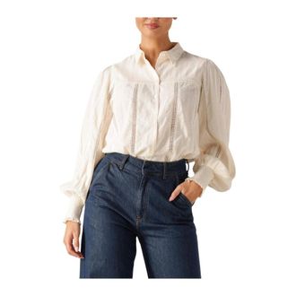 Ibana Dames, Blouses & Shirts, Beige, Maat: S Katoen