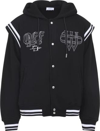 Off-white Zwarte Katoenen Jas Aw 25 - Heren - Bomber jackets - Zwart - M - Katoen - Jassen