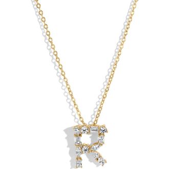 Lili Claspe Letter Pendant Necklace in Gold R at Nordstrom