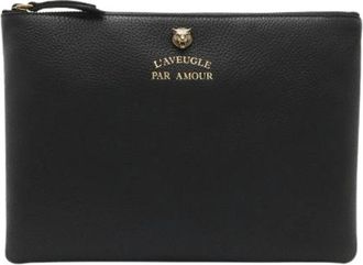 Gucci Pre-owned Animale Leren Clutch Tas - Dames - Vintage Clutch - Zwart - ONE Size - Leer - Vintage
