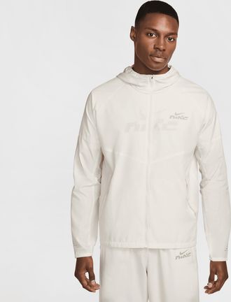 Nike Mens Miler Flash Water-Repellent Running Jacket in White | IB3770-133
