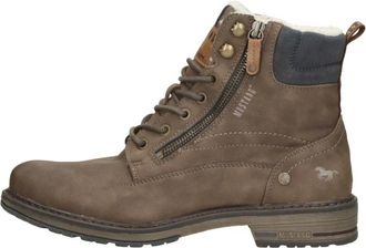 Mustang Veterschoenen Hoog - Heren - Winterlaarzen - Bruin - 45 EU - Leer - Schoenen