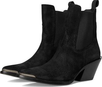 Ariat Shiloh Bootie Cowboy Womens Boots Distressed Black Suede : 9.5 B - Medium, Leather