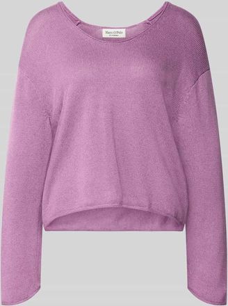 Marc O'Polo Regular Fit Strickpullover aus Baumwoll-Leinen-Mix in Violett, Gr&ouml;&szlig;e XL