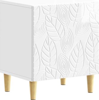 vidaXL Mesita De Noche Blanco Brillante 43 X 34,5 X 50 Cm Vidaxl