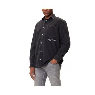 Karl Lagerfeld Denim Overhemd - Heren - Spijkeroverhemden - Zwart - M - Denim - Overhemden