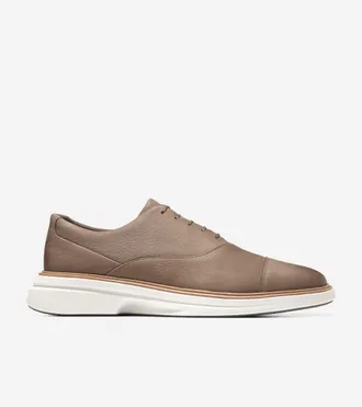 Cole Haan Mens &Oslash;riginal Grand CitySpectre Cap Toe Oxford Shoes - Beige Size 10.5