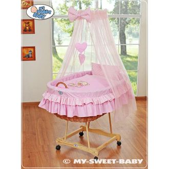 OEM Mois&eacute;s Con Dosel - Osito De Peluche Con Lazo Rosa