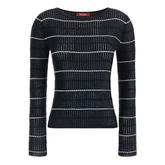 Max Mara Mst Pedone Trui - Dames - Ronde hals truien - Blauw - L - Wol - Truien & Vesten