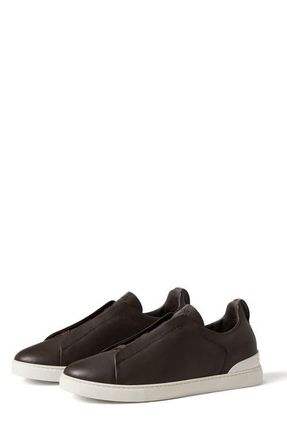 Ermenegildo Zegna Triple Stitch SECONDSKIN Sneaker in Dark Brown at Nordstrom, Size 10.5Us