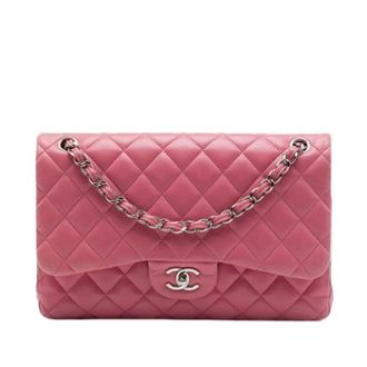 Chanel Pre-owned Vintage Double Flap Shoulder Bag - Dames - Pre-owned - Roze - Maat: ONE Size Leer