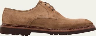 Bontoni Mens Visconte Suede Lug-Sole Derby Shoes