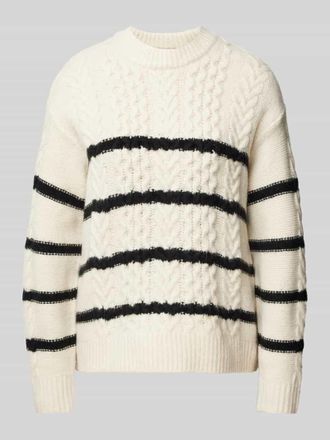 Tom Tailor Denim Regular Fit Strickpullover mit Wolle in Offwhite, Gr&ouml;&szlig;e L