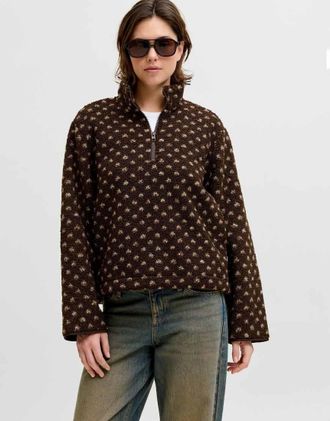 Jack & Jones Vera giacca teddy con zip marrone