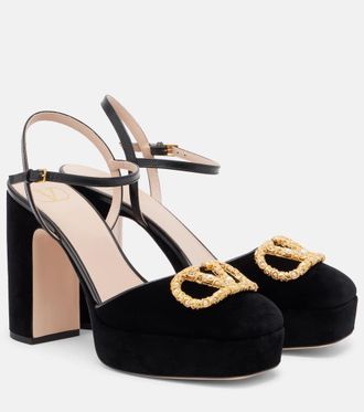 Valentino Garavani VLogo 115 velvet platform pumps