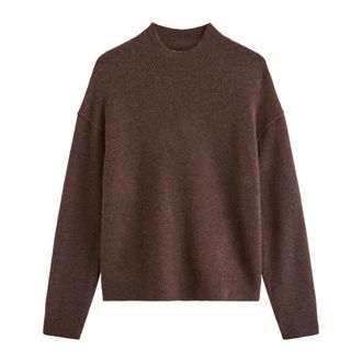 Marc O'Polo Ronde hals gebreide kleding - Dames - Truien - Bruin - Maat: S Wol