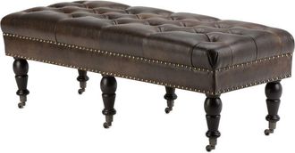 Simpli Home Henley 50In Traditional Rectangle Tufted Ottoman Bench