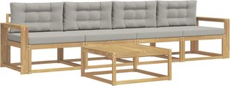 vidaXL Conjunto De Sof&aacute;s De Exterior 4 Uds. Blanco Y Gris Claro Vidaxl